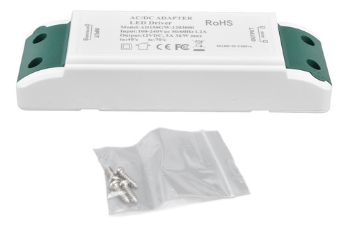 Driver De Alimentação Led 12v Dc 36w 3a Tensão De Corrente C