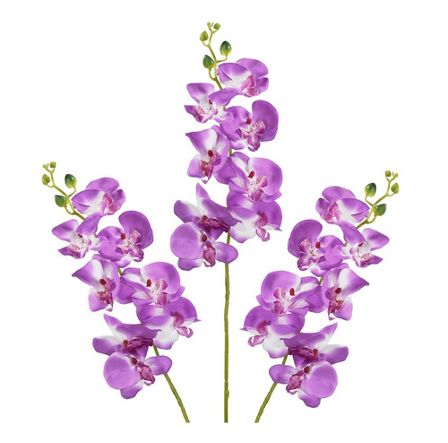 Vara De Orquídeas Flores Artificiales Decoración Pack 3 Pz