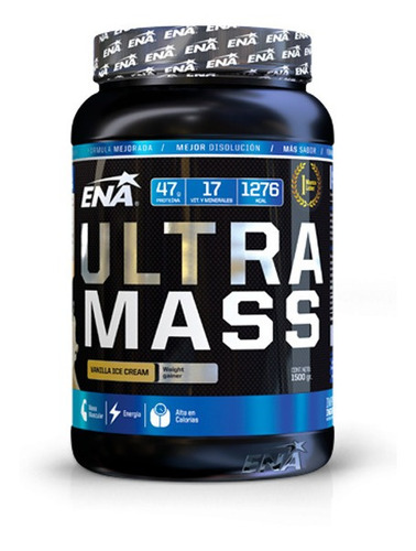 Ultra Mass 1,5 Kg Ganador De Peso + Shaker Bottle Ena Sport