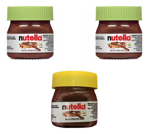Nutella 3 Pack Mini Frascos Untables De Crema De Avellanas