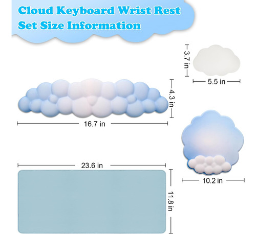 Cloud - Reposamuñecas Teclado De Espuma Viscoelástica...