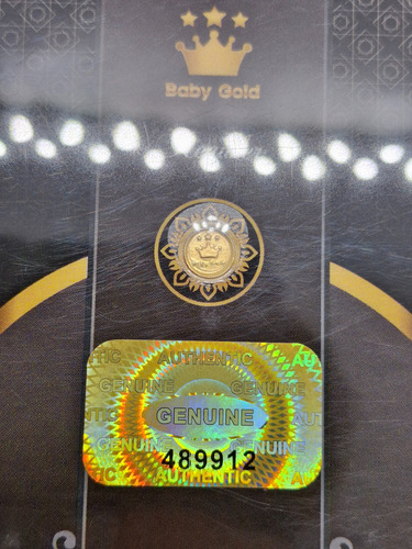 Oro Puro 24k Mini Moneda Certificada Corona Real 0.05 Gramos