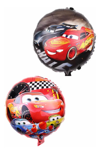 Pack 10 Globos Metálicos Cars 45 Cm Sin Varillas