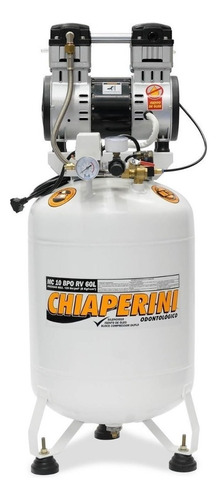 Compressor de ar elétrico Chiaperini Dental MC 10 BPO RV 60L monofásica 60L 2hp 220V branco