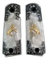 Comprar Cachas Nacaradas Blancas Y Caballito Chapeado Colt 1911