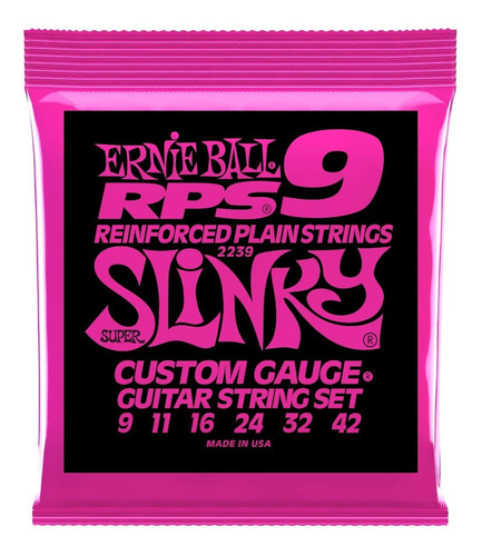 Imagen 1 de 1 de Ernie Ball 2239 Jgo Cuerdas Guitarra Electrica 9-42 Slinky 