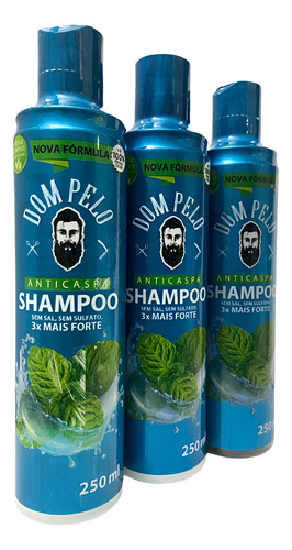 Shampoo Anticaspas 3 Em 1 Dom Pelo Barba, Cabelo E Bigode