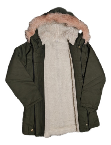 Parka Niña Gabardina Con Corderito