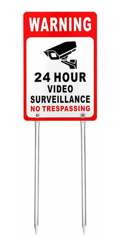 Señal Videovigilancia Texto Ingl «no Trespassing» Letrero X
