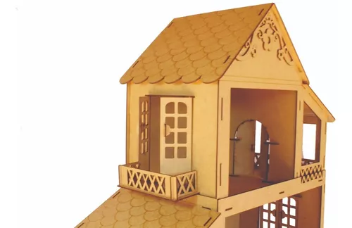 Casa Casinha Grande 80 Cm P/ Boneca Com Móveis