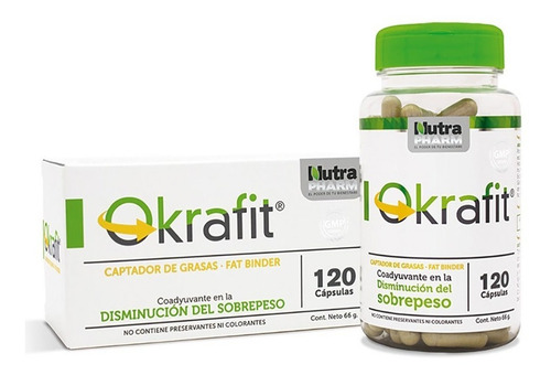 Okrafit 120 Cápsulas - Captador De Grasa - Nutrapharm 