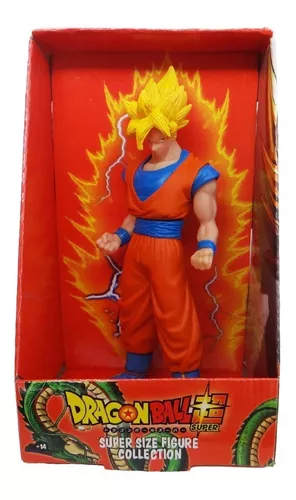 Boneco Dragon Ball Z Goku Super Saiyajin Grande Cabelo Loiro