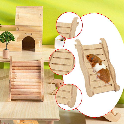 Escalera De Madera Para Hámster, Conejera, Rampa, Juguete S