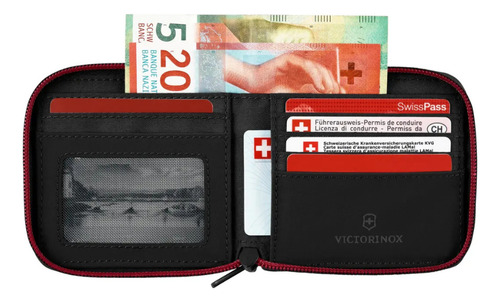 Billetera Zip-around Con Protección Rfid Negro Victorinox