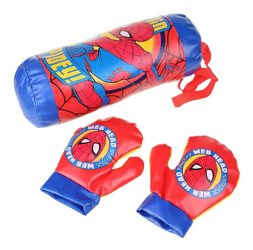 Kit Boxe Spiderman Luva Saco Crianças