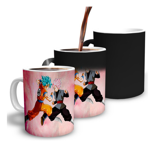 Taza Mágica De Goku Vs Goku Black Rose - Cerámica - Conda
