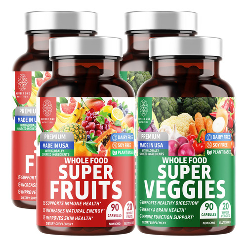 N1n Suplemento De Super Frutas Y Verduras Premium, 360 Tapas