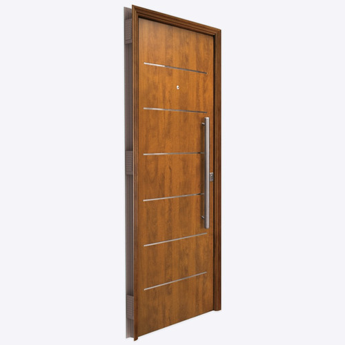 Puerta De Seguridad Pavir Imperia Pvc Símil Madera 80x200