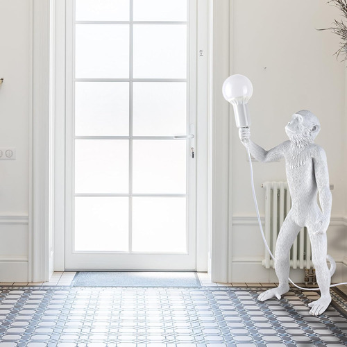Moderna Lámpara De Mesa De Resina Con Forma De Mono, Lámpara