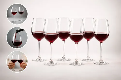 Jogo 6 Taças Cristal Premium Titanium Vinho Tinto 580ml Transparente