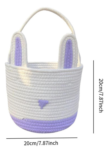 Canasta De Pascua Bolsa De Huevos De Pascua Cuerda Tejida