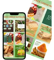 Comprar Pack Canva Nutrição Artes Editáveis Canva +200 Artes + Bônus