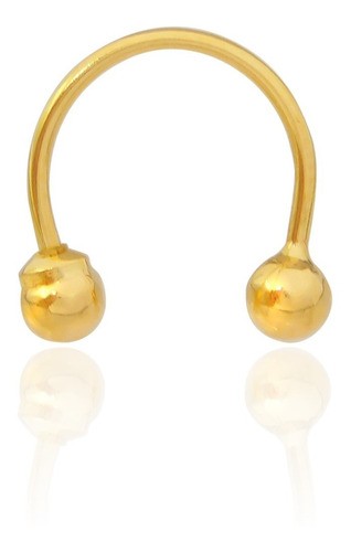 Piercing Ferradura Hélix Cartilagem Em Ouro 18k Cor Amarelo