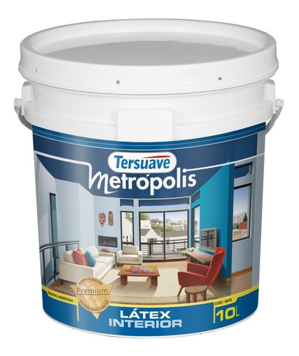 Pintura Látex Interior Mate Premium Metrópolis Blanco 10 L