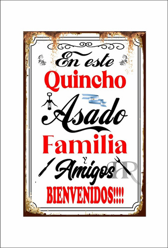 Carteles De Chapa Decorativos Asado Parrilla Quincho