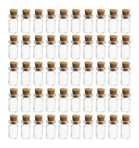 Souvenir. 50 Mini Frascos De Vidrio Tapa Corcho. Agronewen