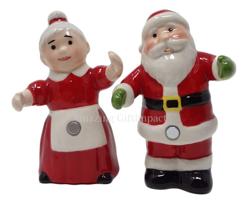 Salero Pimentero Magnetico Papa Noel Señora Claus