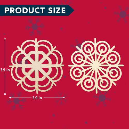 Joiedomi 36 Pcs Snowflake Madera Adornos Navideños Adornos C