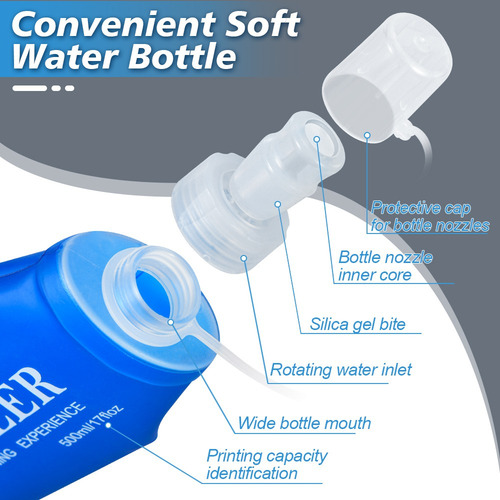 500ml Tpu Suave Flask Botella De Agua Paquete Hidratación