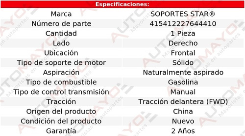 Soporte Tacón De Motor Del Der Sandero 1.6l 4 Cil Std 10-11