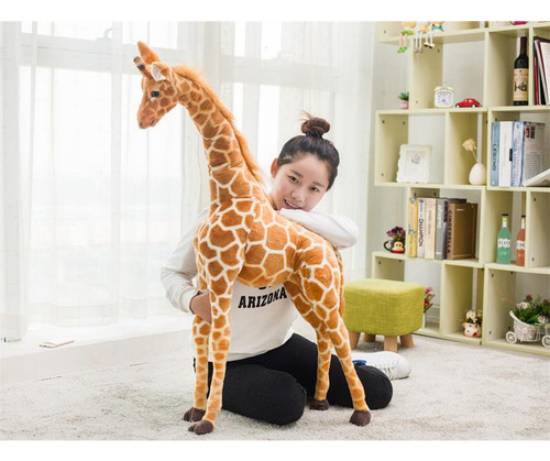 Boneca gigante de pelúcia macia com forma de girafa, cor de 60 cm, como mostrado na imagem