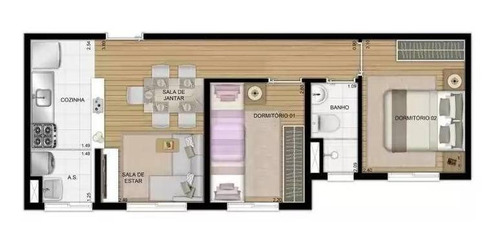 Imagem 15 de 16 de Apartamento Com 02 Dormitórios À Venda Na Cidade Tiradentes - Ap2231