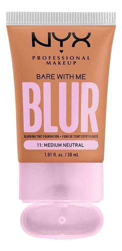 Base De Maquillaje Nyx Bare With Me Blur Medium Neutral 30ml Tono Café medio