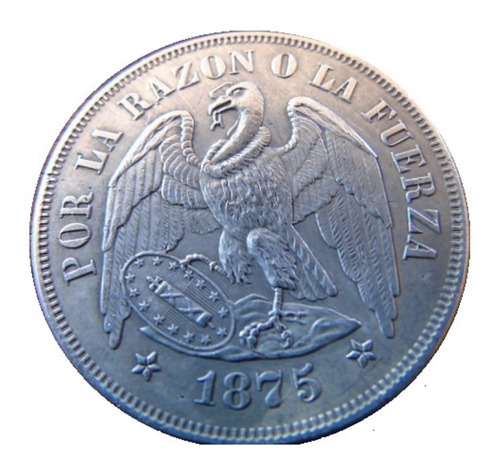 Moneda Conmemorativa Valor Histórico Peso Aguila 1875 Chile