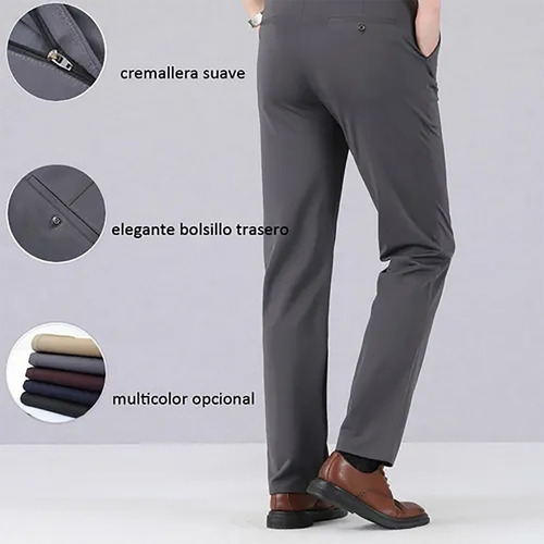 Pantalón De Traje Recto Ajustado Casual Para Hombre