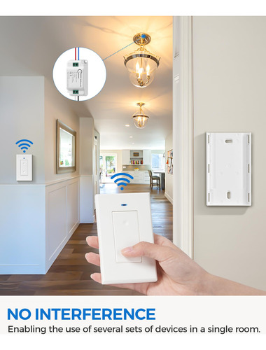 Kit De Receptor E Interruptor De Luz Sem Fio Com