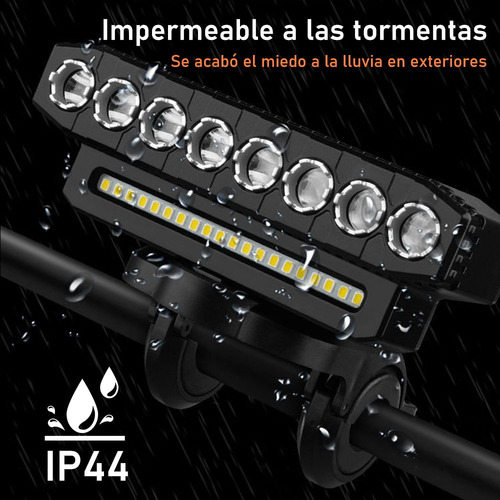 Bicicleta Luz Recargable Usb 6000 Lúmenes Impermeable Led