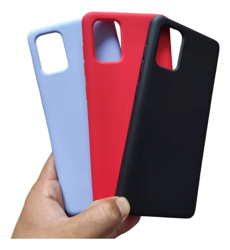 Case Silicona Gamuzada Para Samsung A71 + Mica Completa 