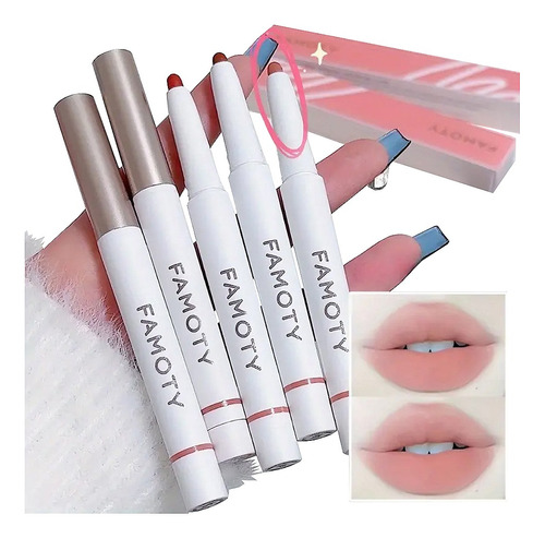 Crayon Delineador Labios Y Labial Labios Coreanos  By Famoty