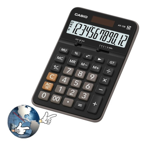 Calculadora De Mesa Casio Ax12b Zona Tribunales, Obelisco Color Negro