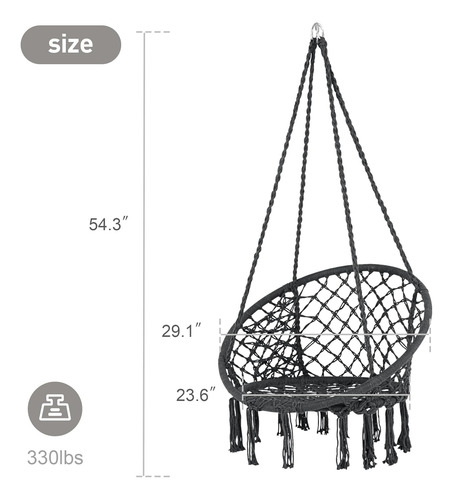 Hamaca Columpio De Macramé Con Cuerda De Algodón For Jardín