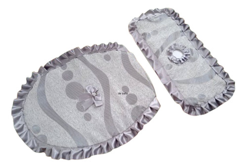 Set De Baño Funda De Tapa En Plomo Gris