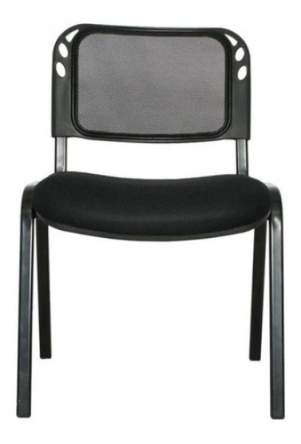 Imagen 6 de 10 de Silla Negra Patas Fijas Con Posabrazos De Excelente Calidad