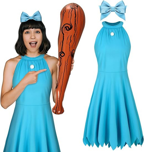 El Juego Disfraz Mujer Cueva Halloween Incluye Vestido Azul