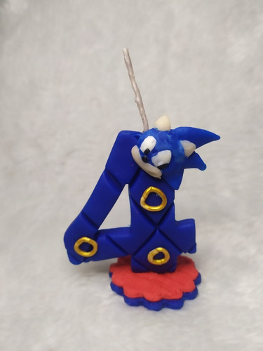 Vela Sonic Decorada Biscuit 4 Anos