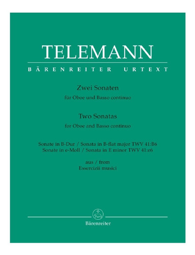 G.p. Telemann: Two Sonatas For Oboe And Basso Continuo.